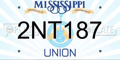 2NT187 Mississippi License Plate