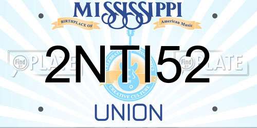 2NTI52 Mississippi License Plate