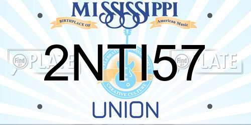2NTI57 Mississippi License Plate