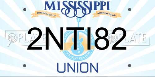2NTI82 Mississippi License Plate