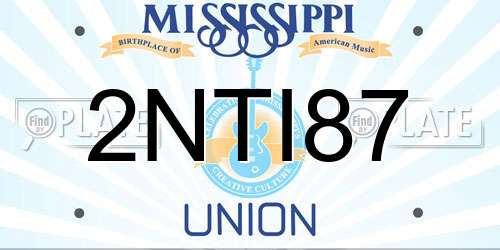 2NTI87 Mississippi License Plate