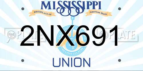 2NX691 Mississippi License Plate