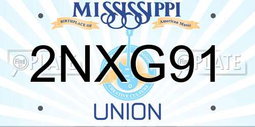 2NXG91 Mississippi License Plate