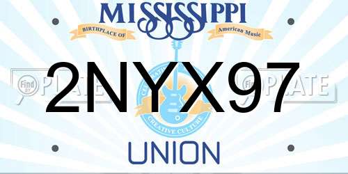 2NYX97 Mississippi License Plate