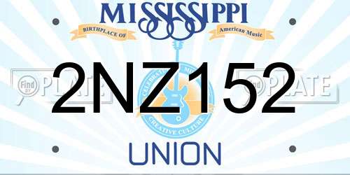 2NZ152 Mississippi License Plate