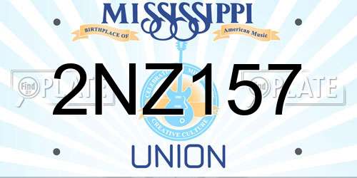 2NZ157 Mississippi License Plate
