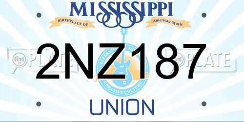 2NZ187 Mississippi License Plate