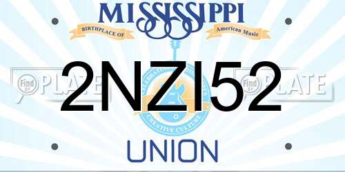 2NZI52 Mississippi License Plate