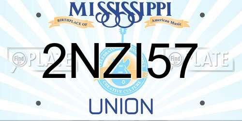 2NZI57 Mississippi License Plate