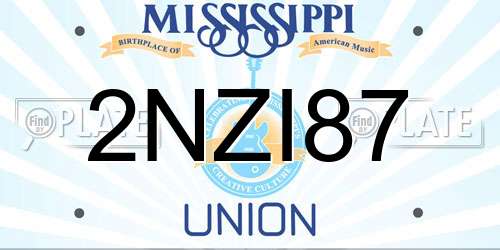 2NZI87 Mississippi License Plate