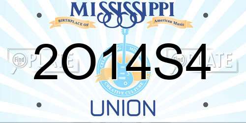 2O14S4 Mississippi License Plate