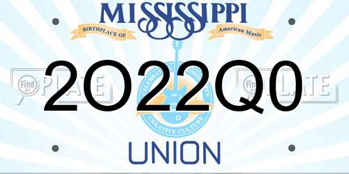 2O22Q0 Mississippi License Plate