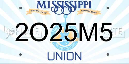 2O25M5 Mississippi License Plate