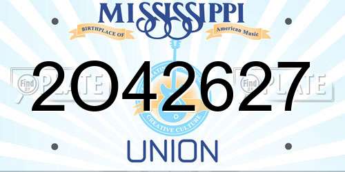 2O42627 Mississippi License Plate