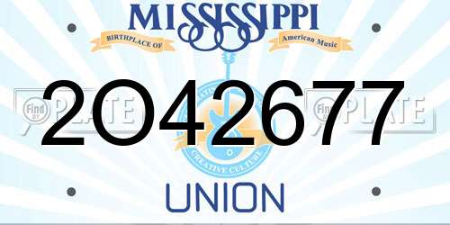 2O42677 Mississippi License Plate