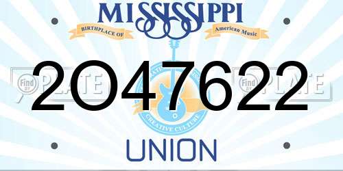 2O47622 Mississippi License Plate