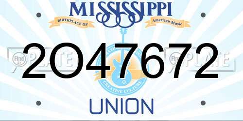 2O47672 Mississippi License Plate