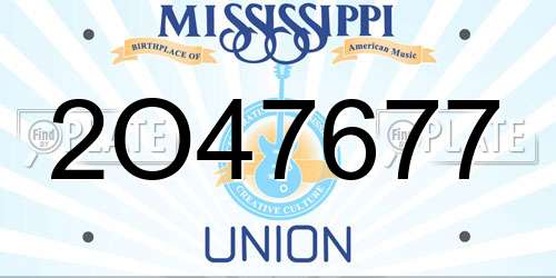 2O47677 Mississippi License Plate