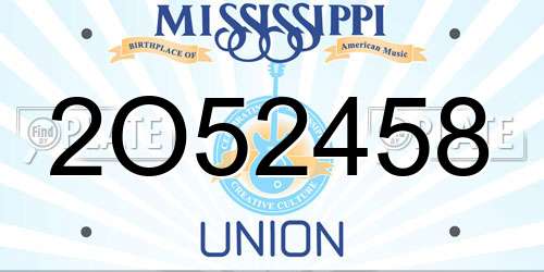 2O52458 Mississippi License Plate