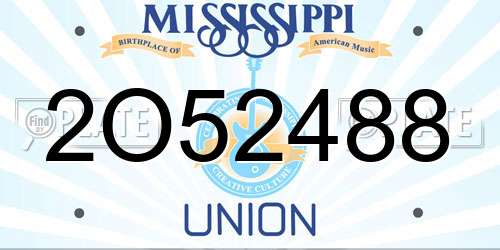 2O52488 Mississippi License Plate