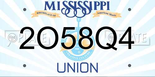 2O58Q4 Mississippi License Plate