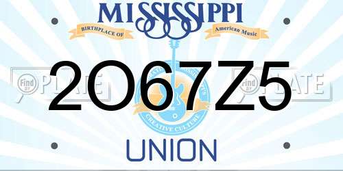 2O67Z5 Mississippi License Plate