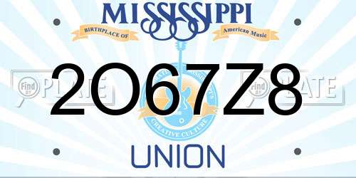 2O67Z8 Mississippi License Plate