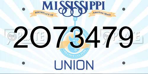 2O73479 Mississippi License Plate