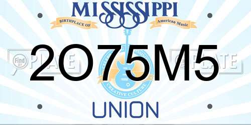 2O75M5 Mississippi License Plate