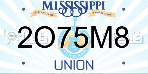 2O75M8 Mississippi License Plate