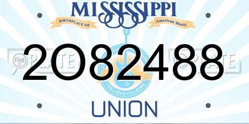 2O82488 Mississippi License Plate