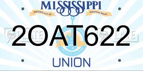 2OAT622 Mississippi License Plate