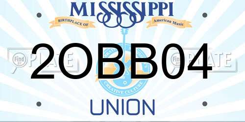 2OBB04 Mississippi License Plate