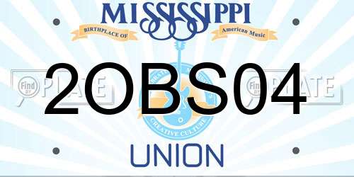 2OBS04 Mississippi License Plate