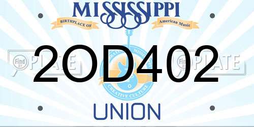 2OD402 Mississippi License Plate