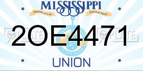 2OE4471 Mississippi License Plate