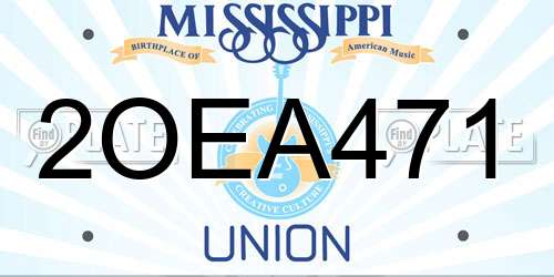 2OEA471 Mississippi License Plate