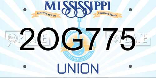 2OG775 Mississippi License Plate