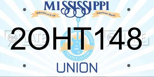 2OHT148 Mississippi License Plate