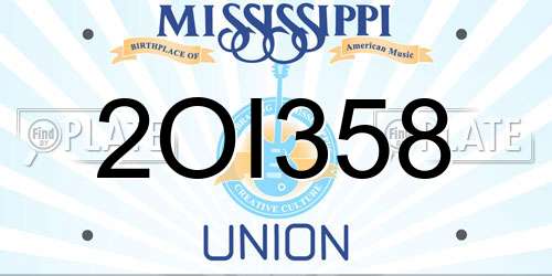 2OI358 Mississippi License Plate