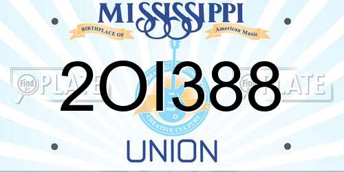 2OI388 Mississippi License Plate