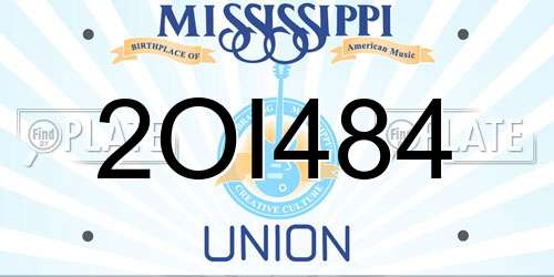 2OI484 Mississippi License Plate