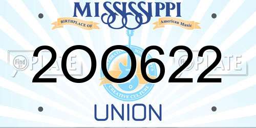 2OO622 Mississippi License Plate