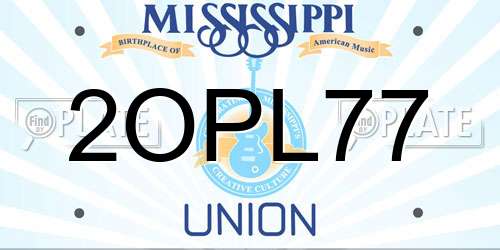2OPL77 Mississippi License Plate