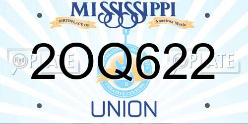 2OQ622 Mississippi License Plate