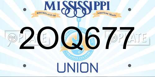 2OQ677 Mississippi License Plate