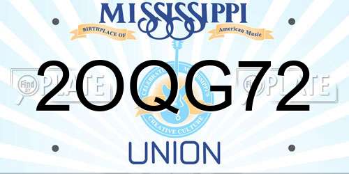 2OQG72 Mississippi License Plate
