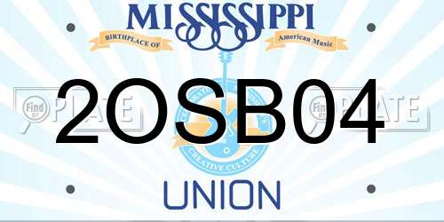 2OSB04 Mississippi License Plate