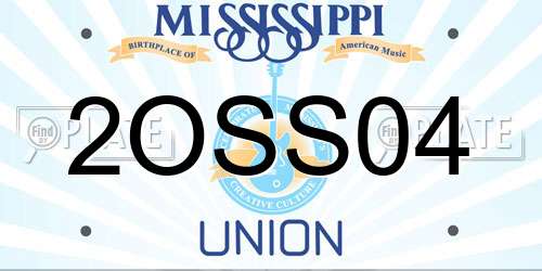 2OSS04 Mississippi License Plate