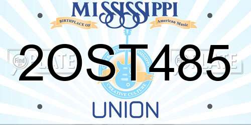 2OST485 Mississippi License Plate